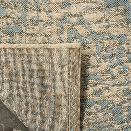 Safavieh 6 ft. 7 in. x 6 ft. 7 in. Linden 100 Traditional Square Area Rug Aqua & Cream LND137K-6SQ